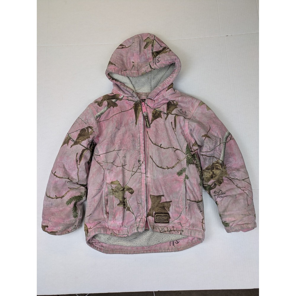 C.E. Schmidt Jacket Youth Small 6-8 Pink Realtree Camo Sherpa Lined Hunting Flaw